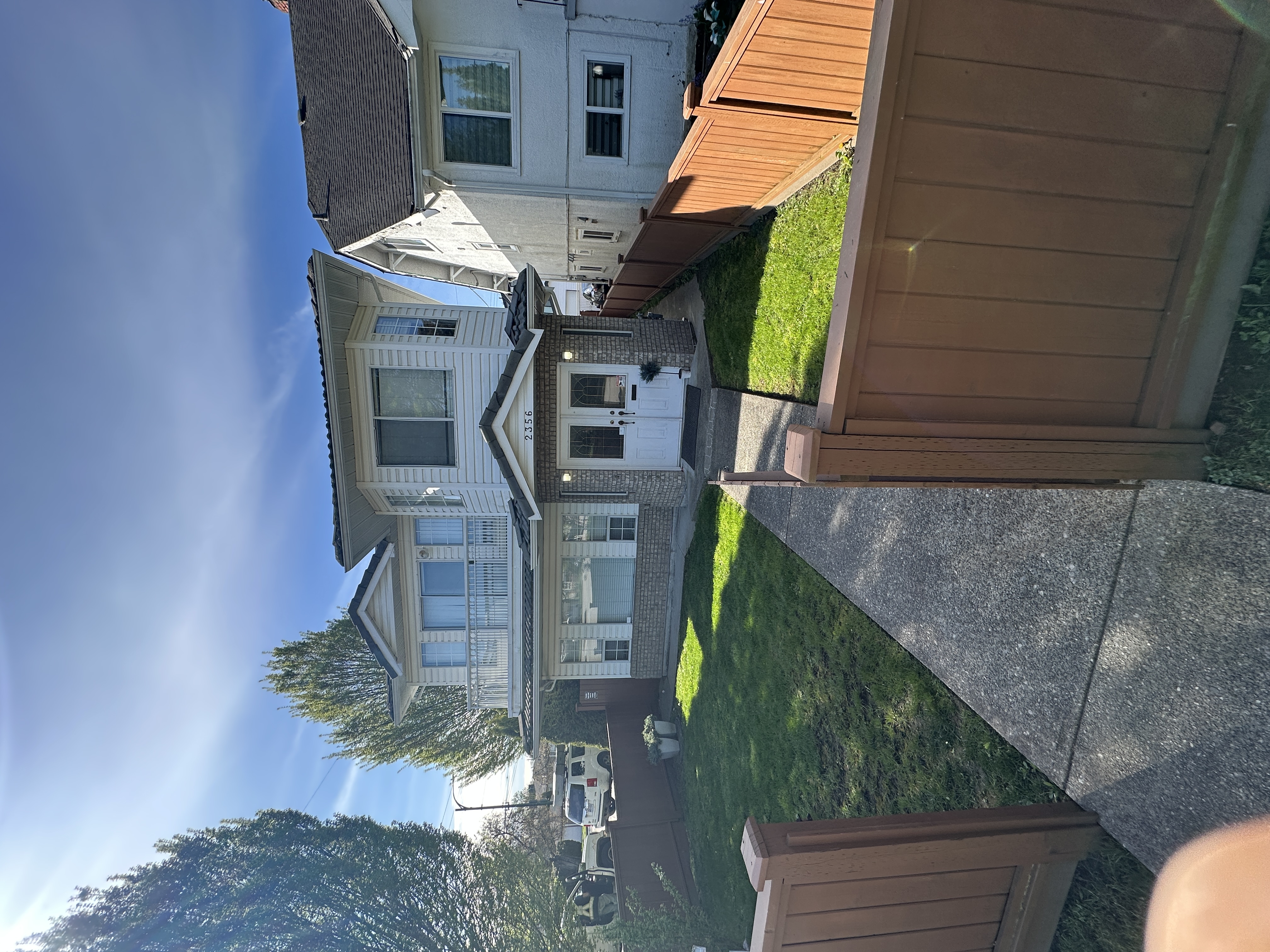 Residential front lawn after mowing