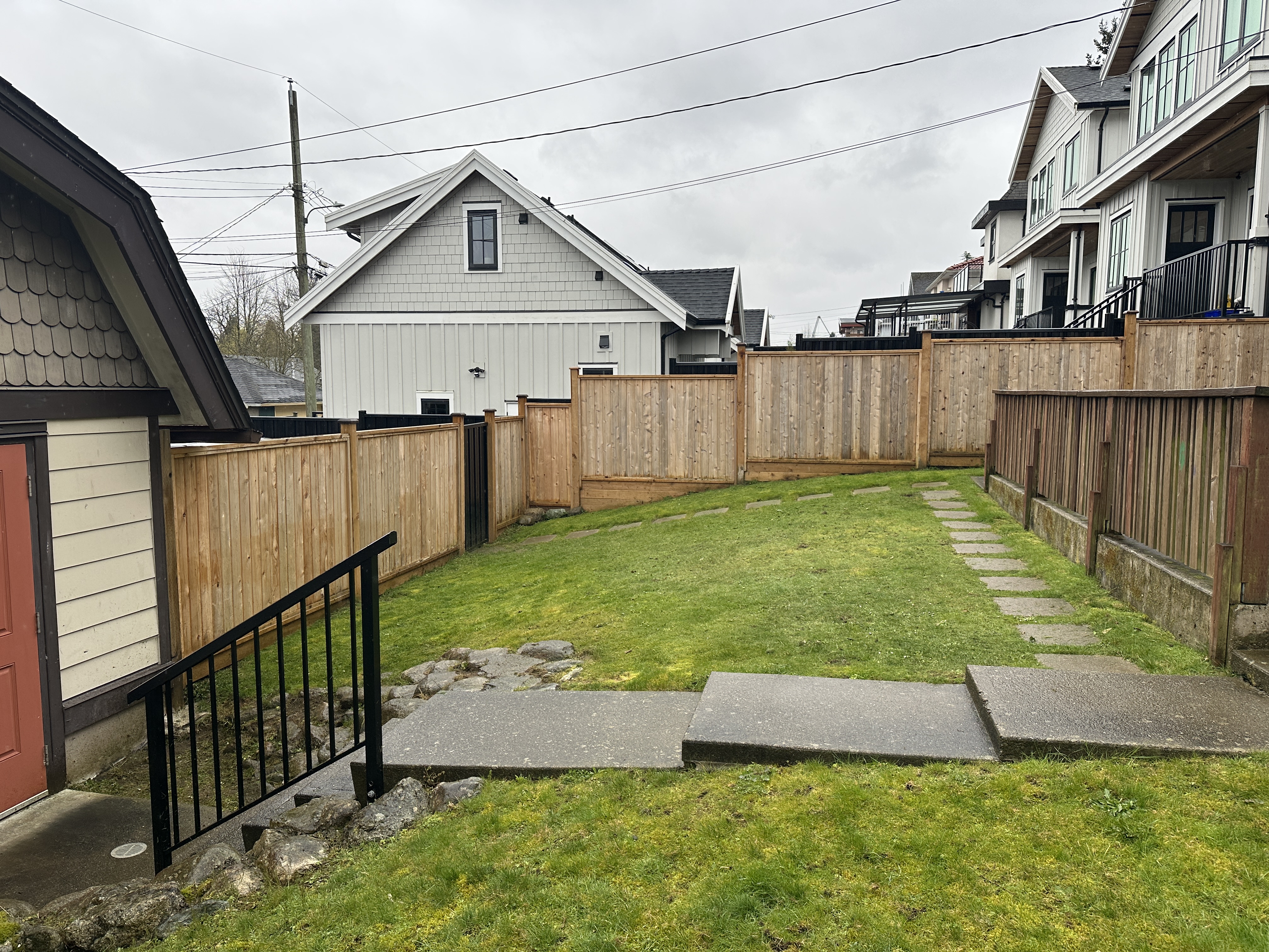 Residential lawn after mowing and edging