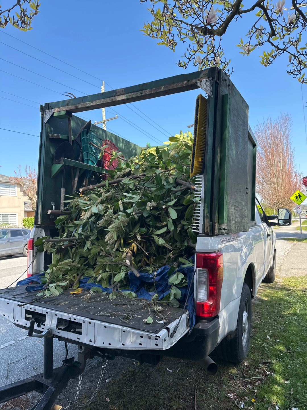 Truck loaded with branches and green waste